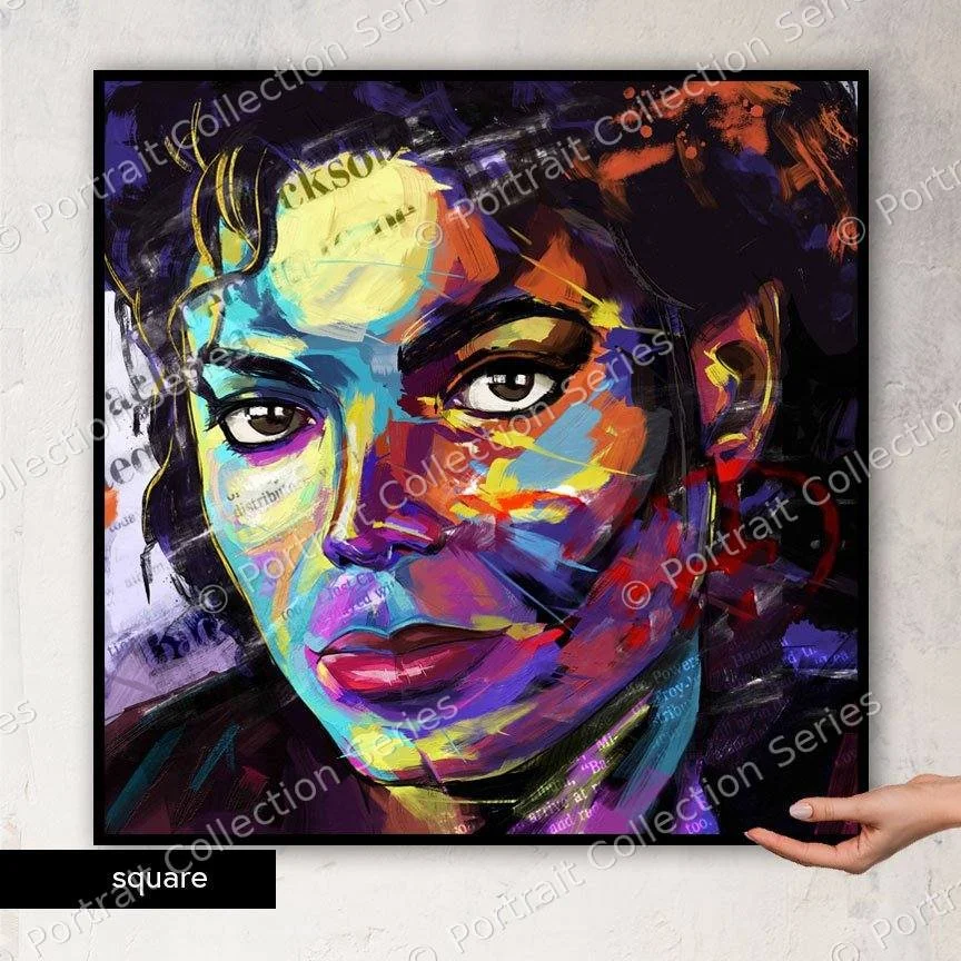Square format mockup of the Michael Jackson pop art portrait #6 by Samson McNulty
