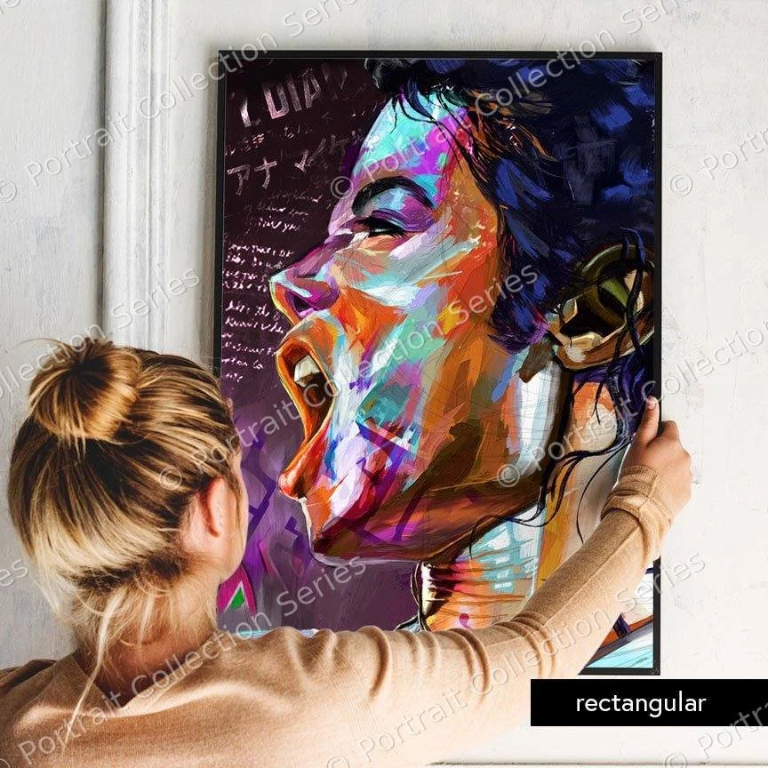 Rectangular format mockup of the Michael Jackson pop art portrait #13 by Samson McNulty