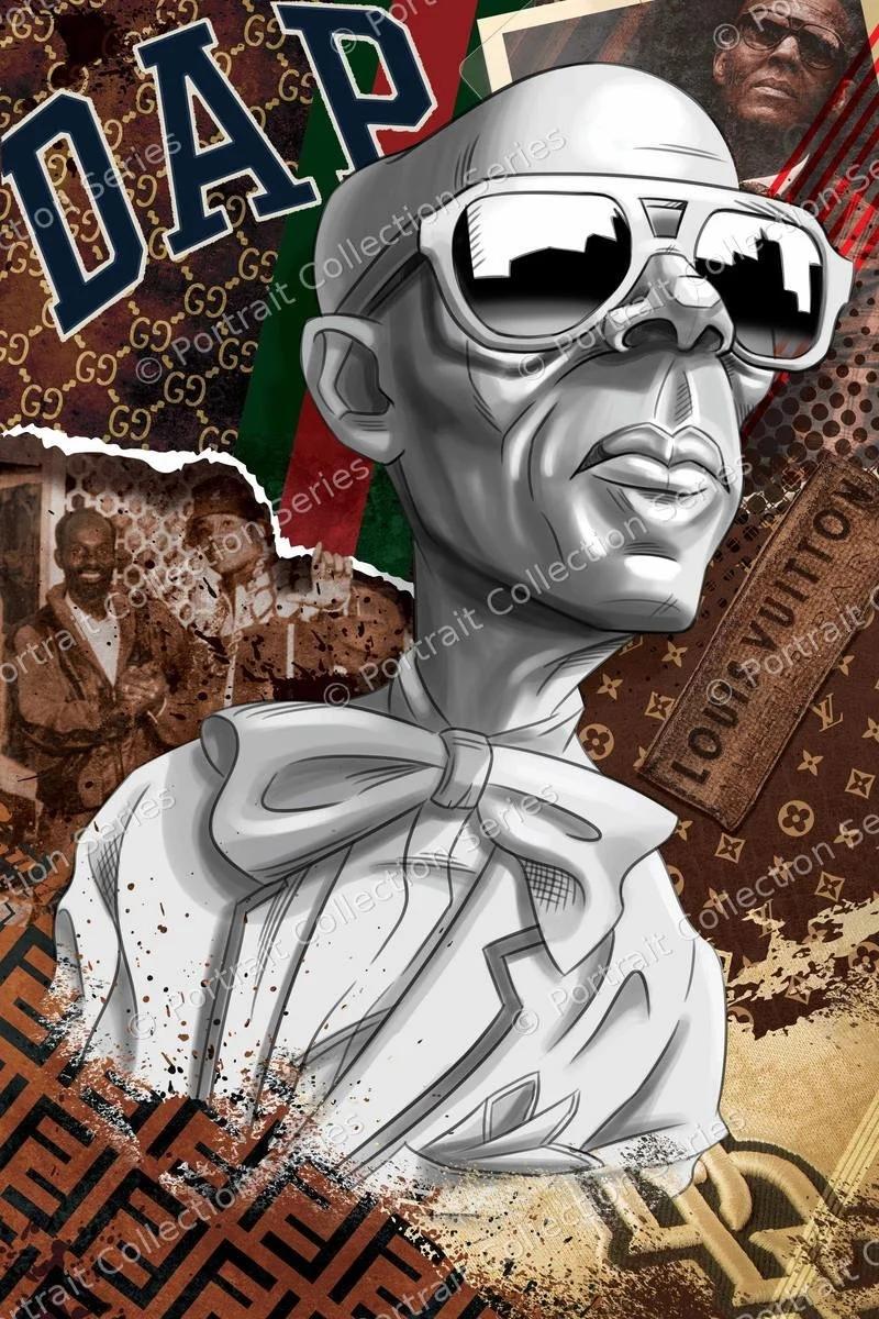 Portrait pop art de Dapper Dan par Samson McNulty, collection 50 ans de hip-hop