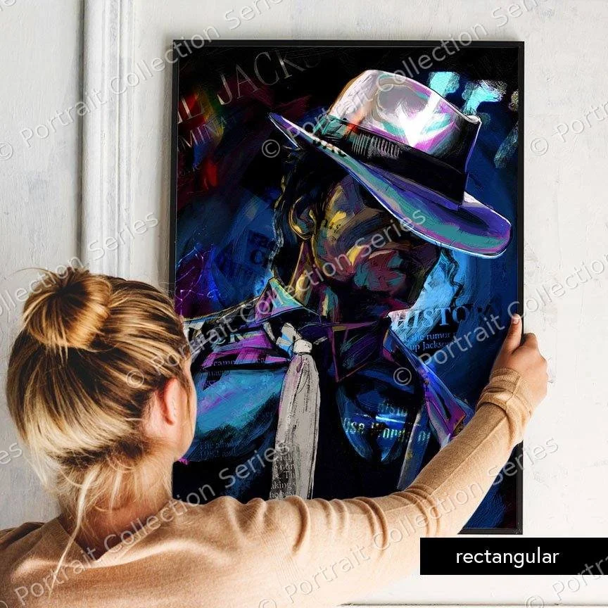 Rectangular format mockup of the Michael Jackson pop art portrait #7 by Samson McNulty