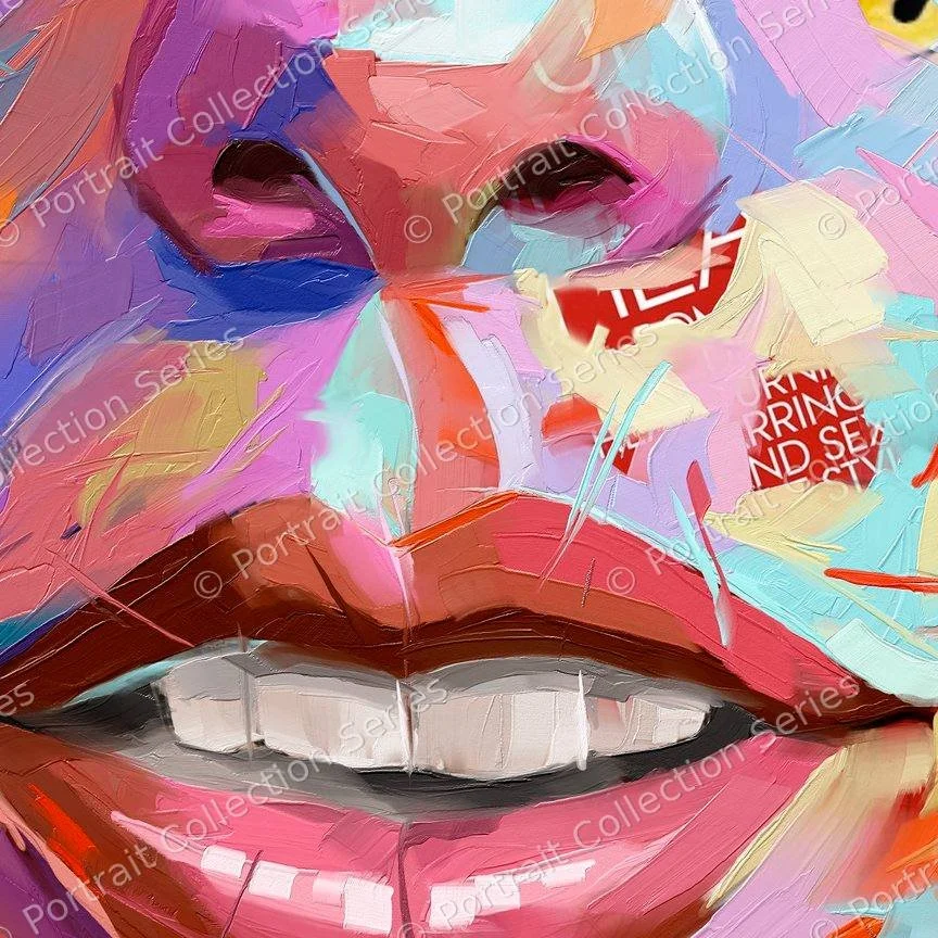 Close-up detail of the Taylor Swift pop art portrait by Samson McNulty, “Eras”