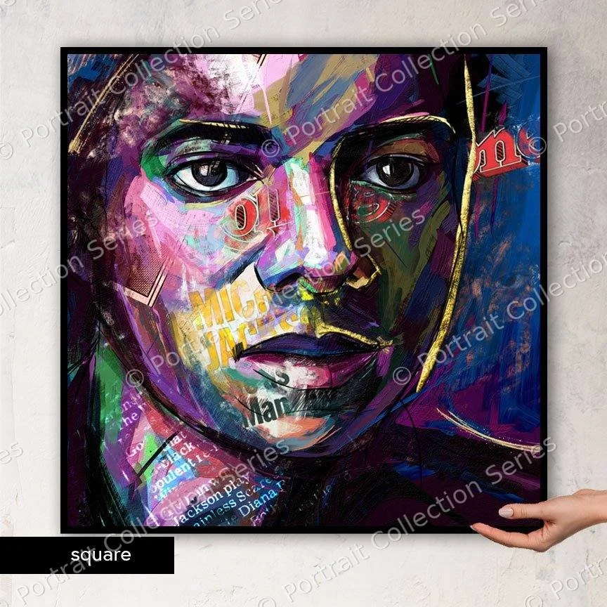 Square format mockup of the Michael Jackson pop art portrait #1 by Samson McNulty