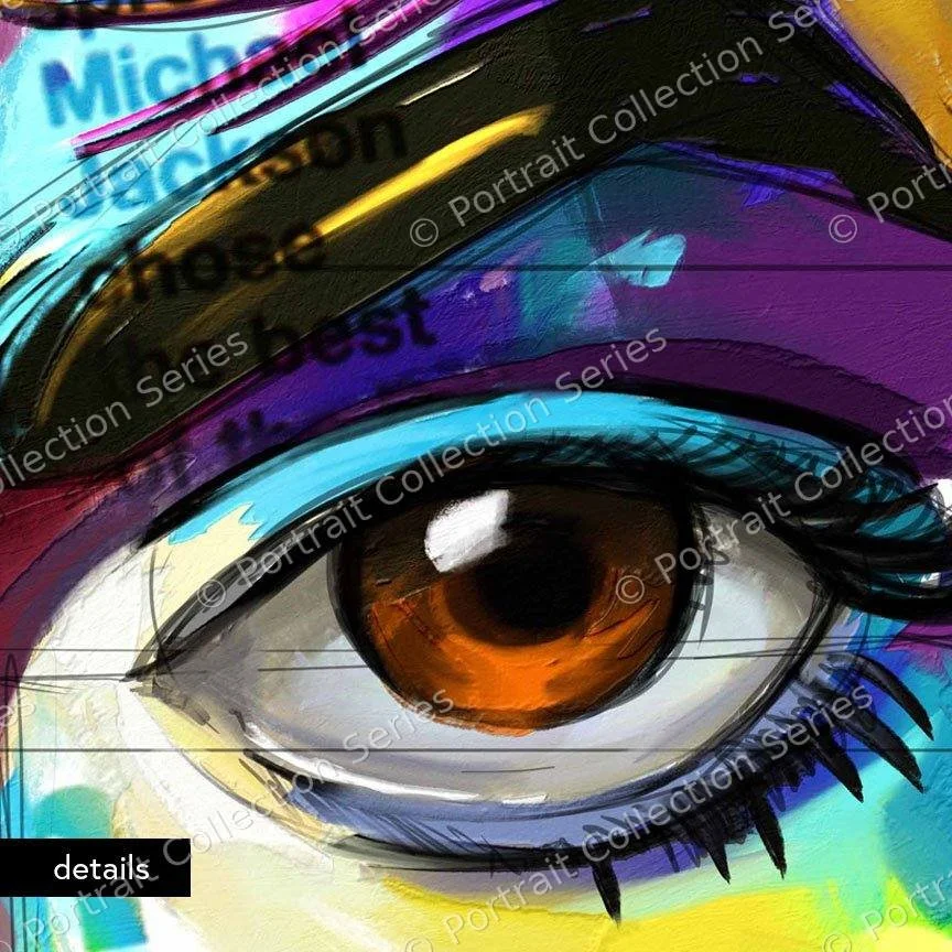 Close-up detail of the Michael Jackson pop art portrait #10 by Samson McNulty
