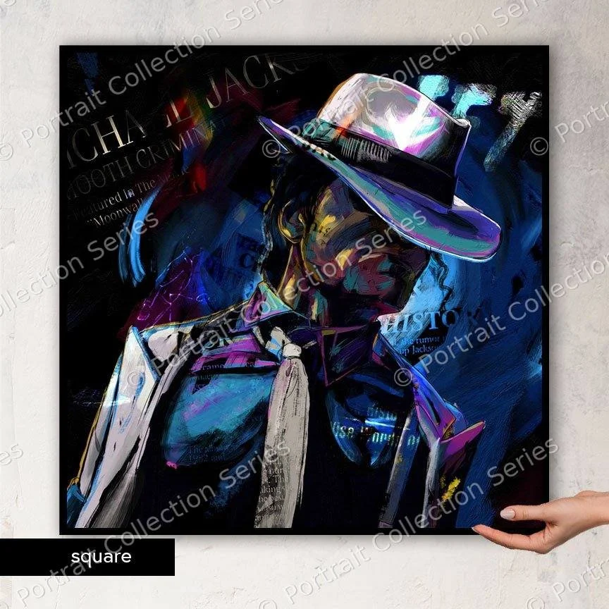 Square format mockup of the Michael Jackson pop art portrait #7 by Samson McNulty