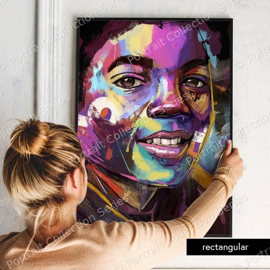 Rectangular format mockup of the Michael Jackson pop art portrait #2 by Samson McNulty