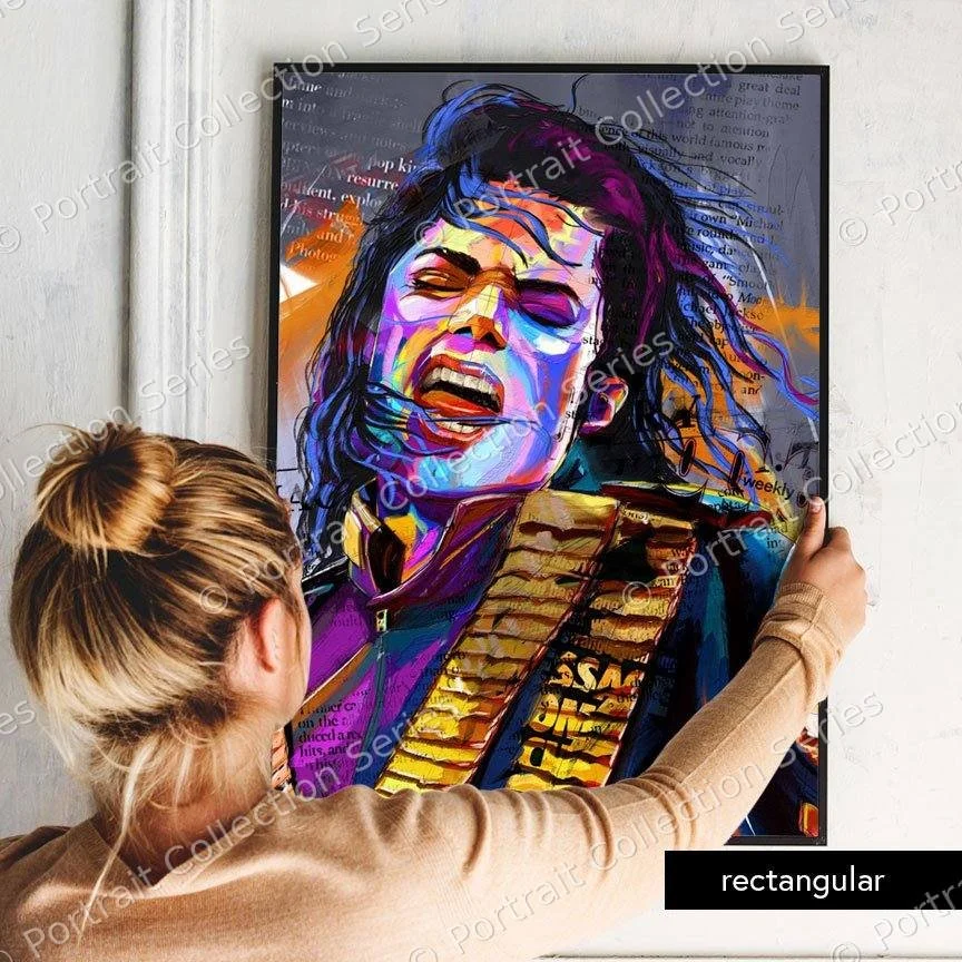 Rectangular format mockup of the Michael Jackson pop art portrait #8 by Samson McNulty