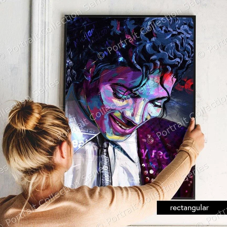 Rectangular format mockup of the Michael Jackson pop art portrait #12 by Samson McNulty