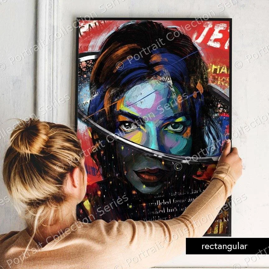 Rectangular format mockup of the Michael Jackson pop art portrait #4 by Samson McNulty