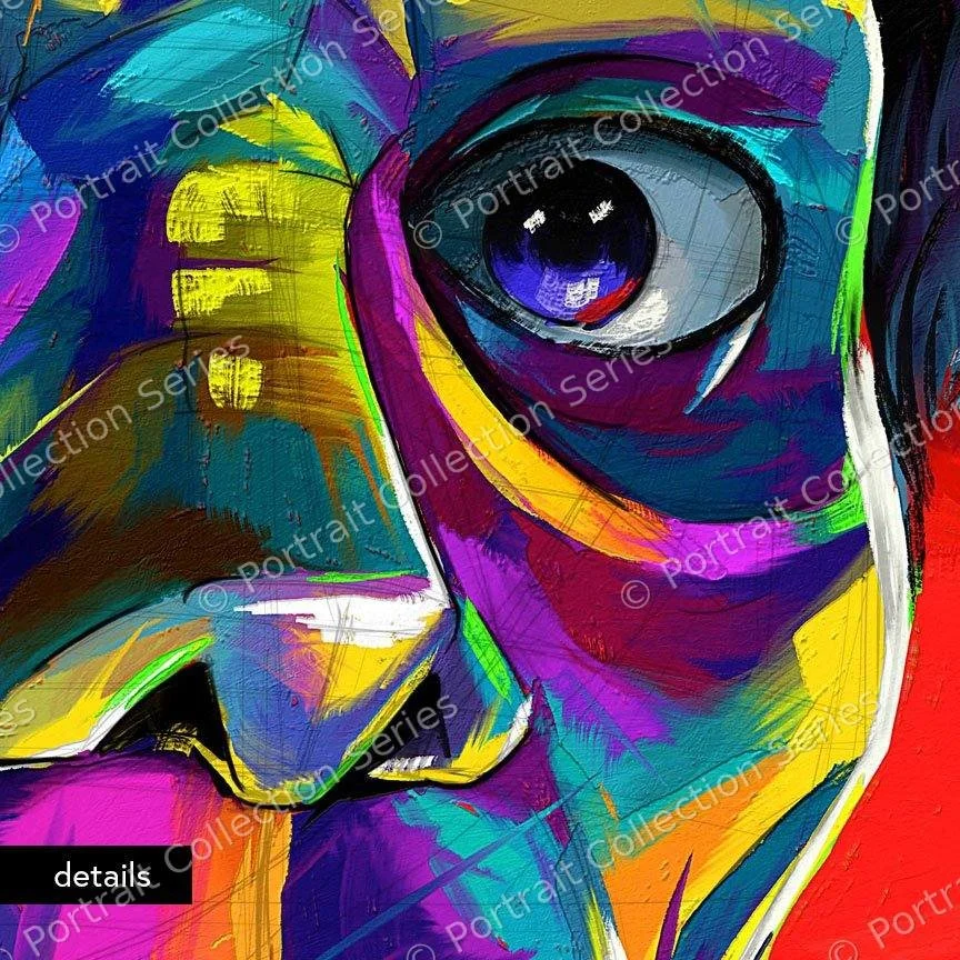 Close-up detail of the Michael Jackson pop art portrait #14 by Samson McNulty
