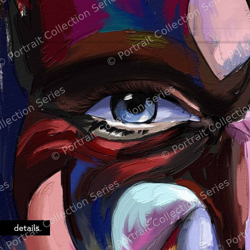 Close-up detail of the KISS pop art portrait by Samson McNulty, “Shock Rock”