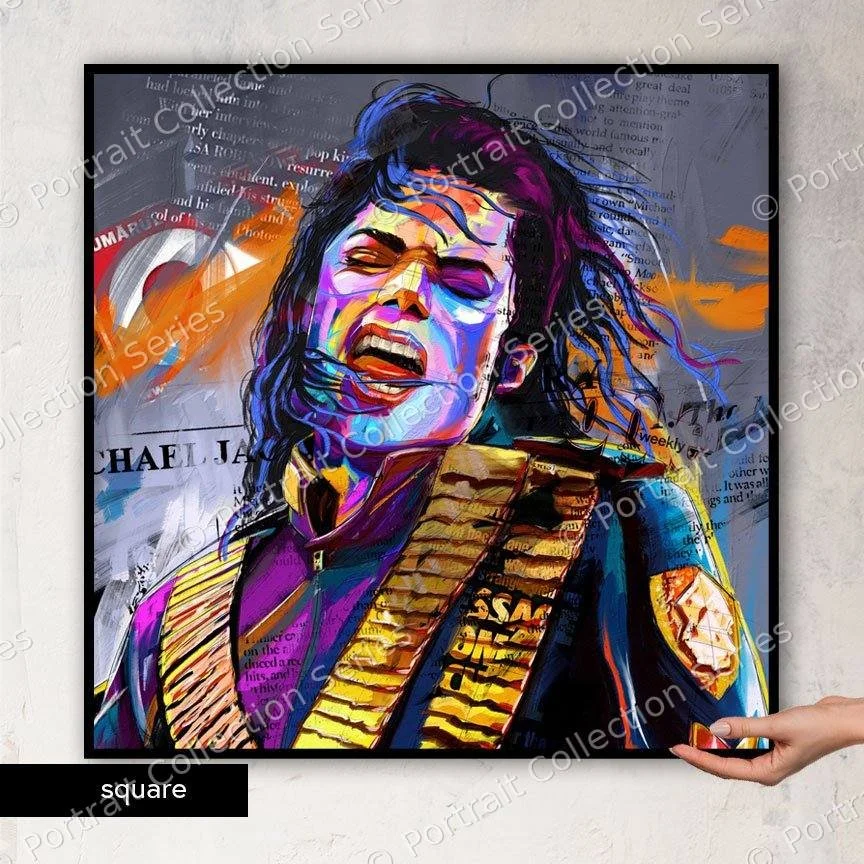 Square format mockup of the Michael Jackson pop art portrait #8 by Samson McNulty