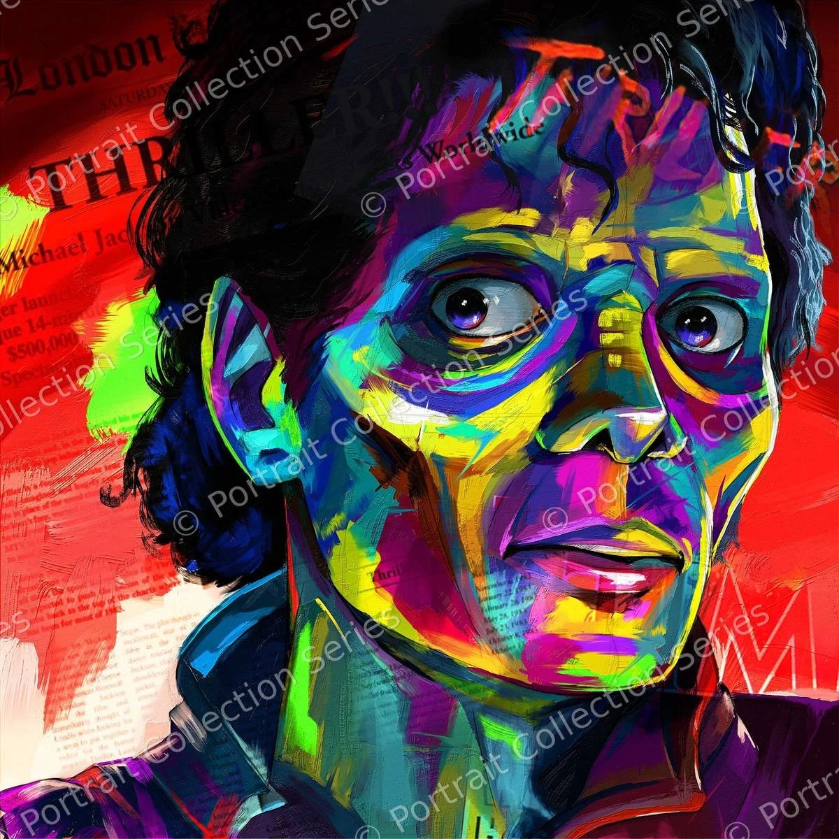 Michael Jackson pop art portrait #14 by Samson McNulty