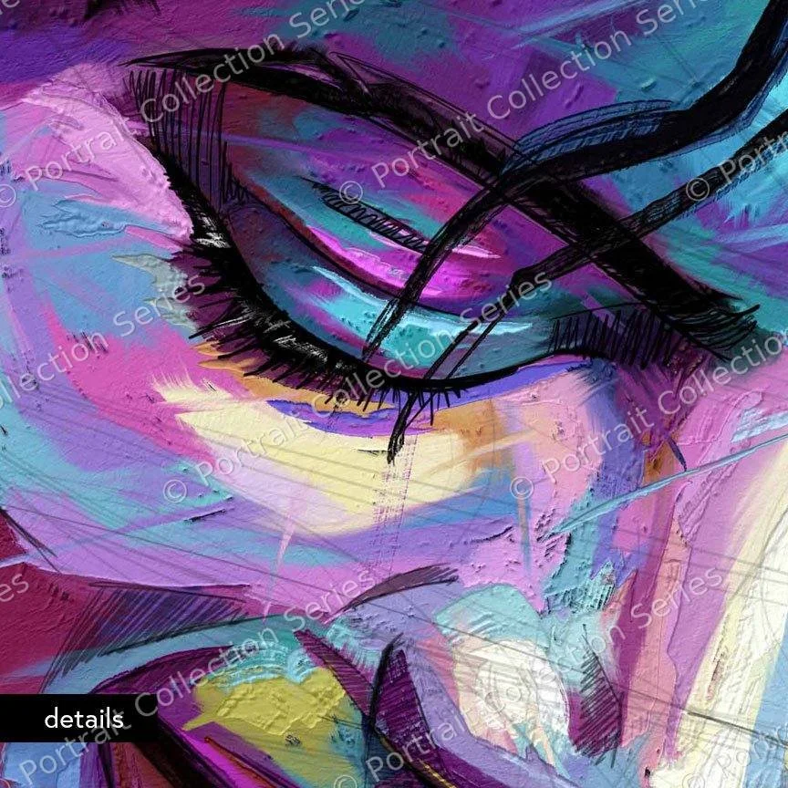 Close-up detail of the Michael Jackson pop art portrait #12 by Samson McNulty