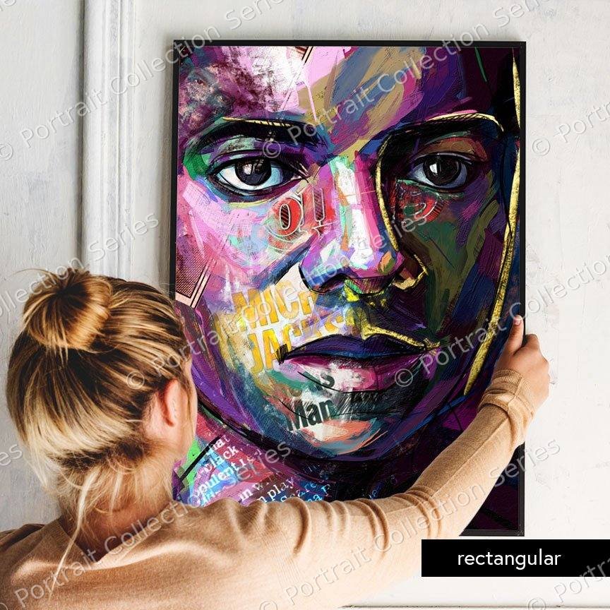 Rectangular format mockup of the Michael Jackson pop art portrait #1 by Samson McNulty