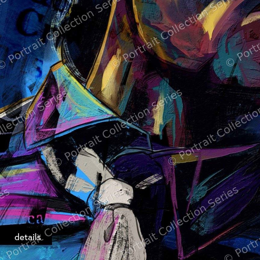 Close-up detail of the Michael Jackson pop art portrait #7 by Samson McNulty