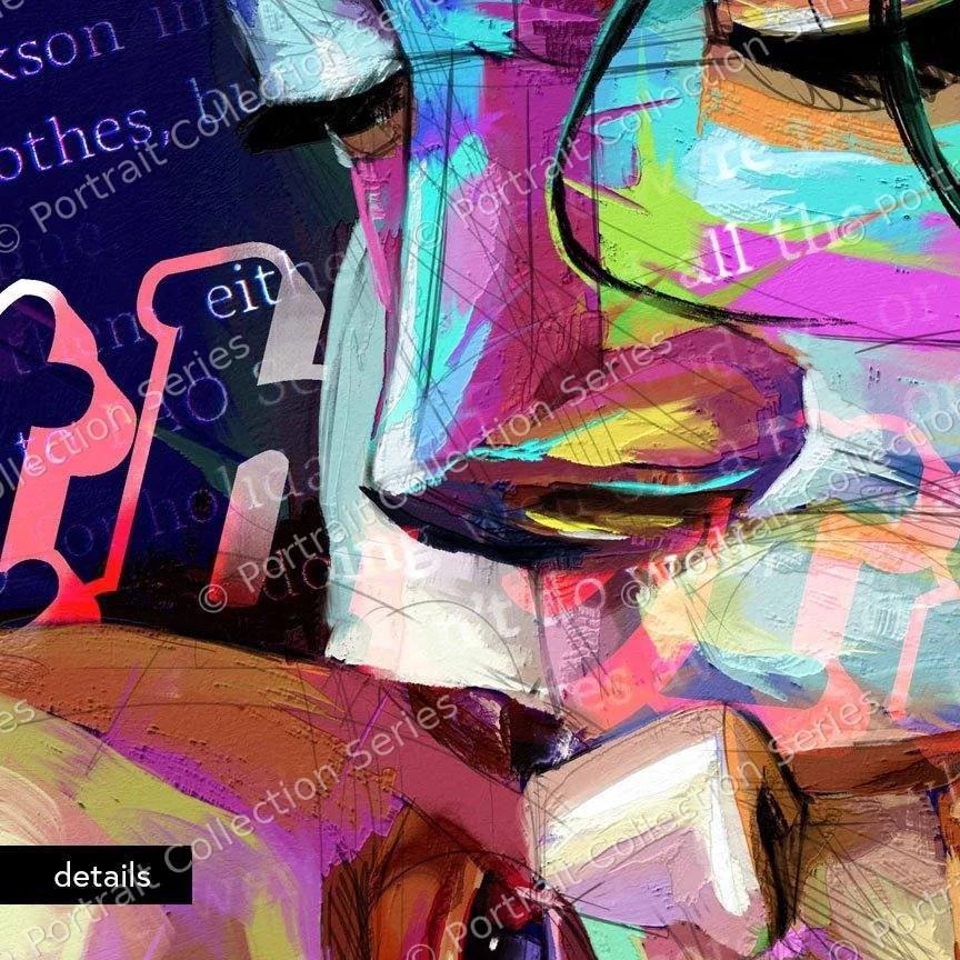 Close-up detail of the Michael Jackson pop art portrait #15 by Samson McNulty