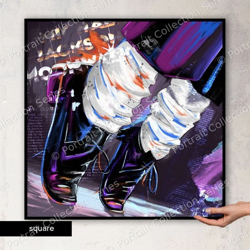Square format mockup of the Michael Jackson pop art portrait #9 by Samson McNulty