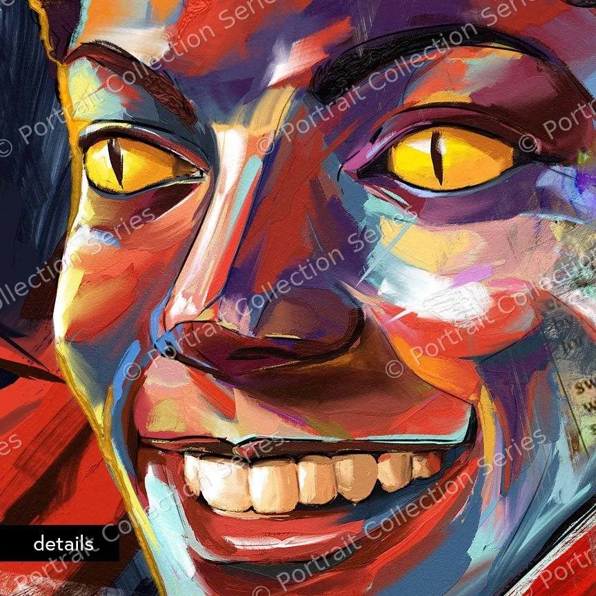 Close-up detail of the Michael Jackson pop art portrait #5 by Samson McNulty
