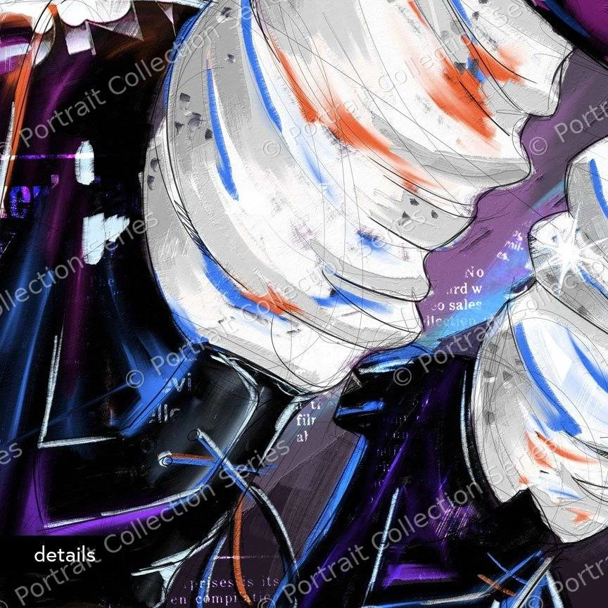 Close-up detail of the Michael Jackson pop art portrait #9 by Samson McNulty