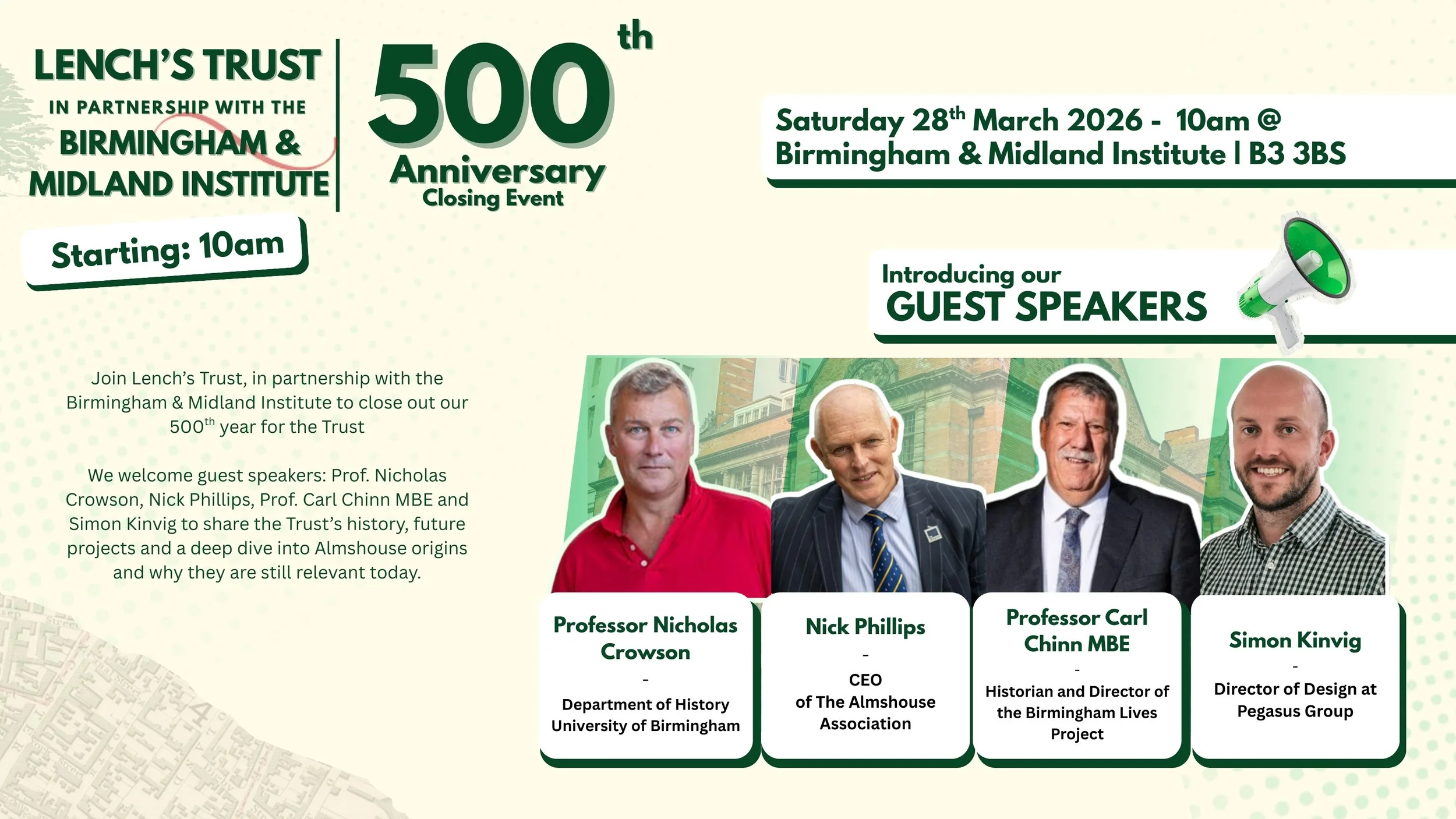 Lench’s Trust joins forces with the Birmingham &amp; Midland Institute to round off special 500-year milestone