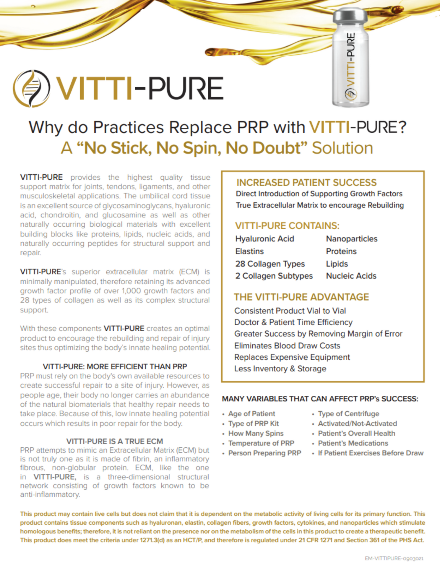 Water Pure Injection Regenerative Medicine - Vitti Pure Exosomal Growth Factors and Stem ...