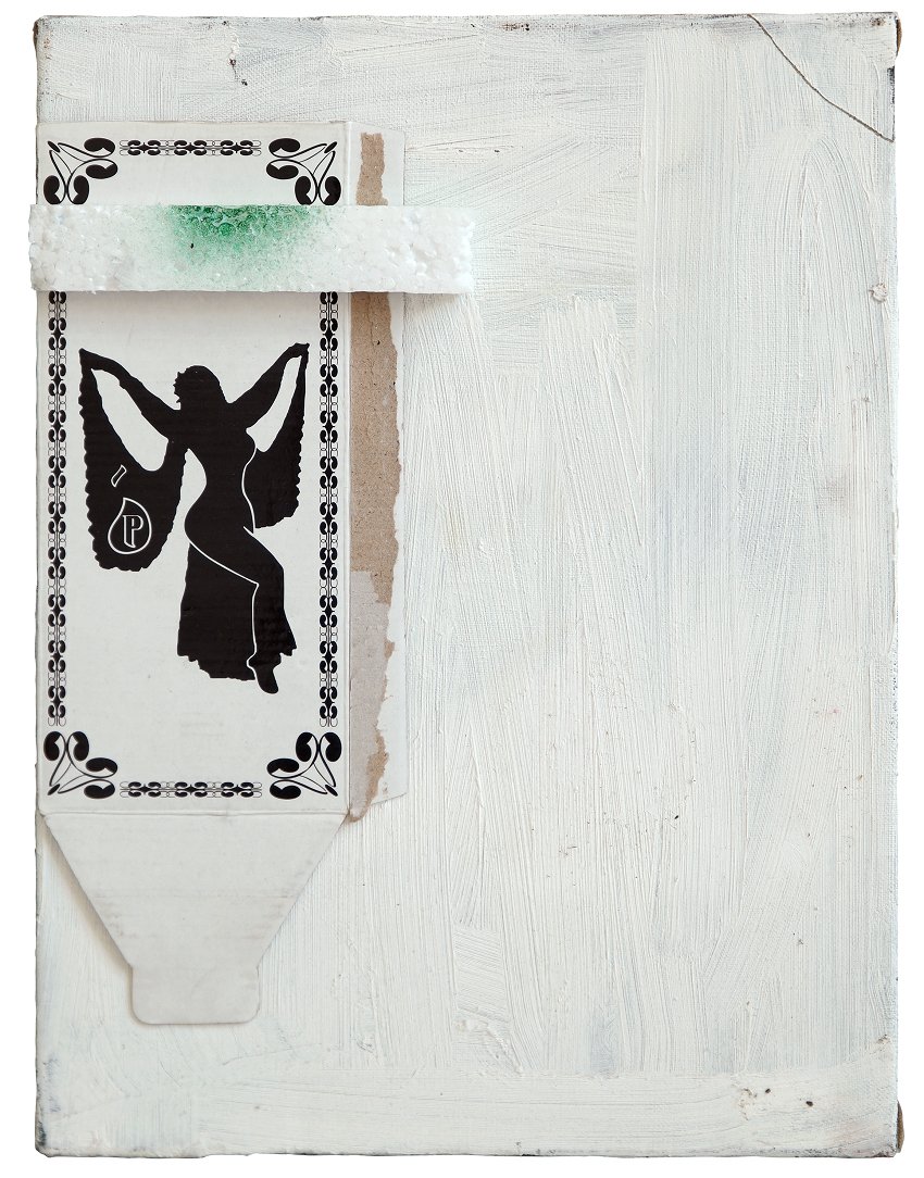 Untitled, oil, paper and polystyrene on canvas, 50 x 40 cm, 2016