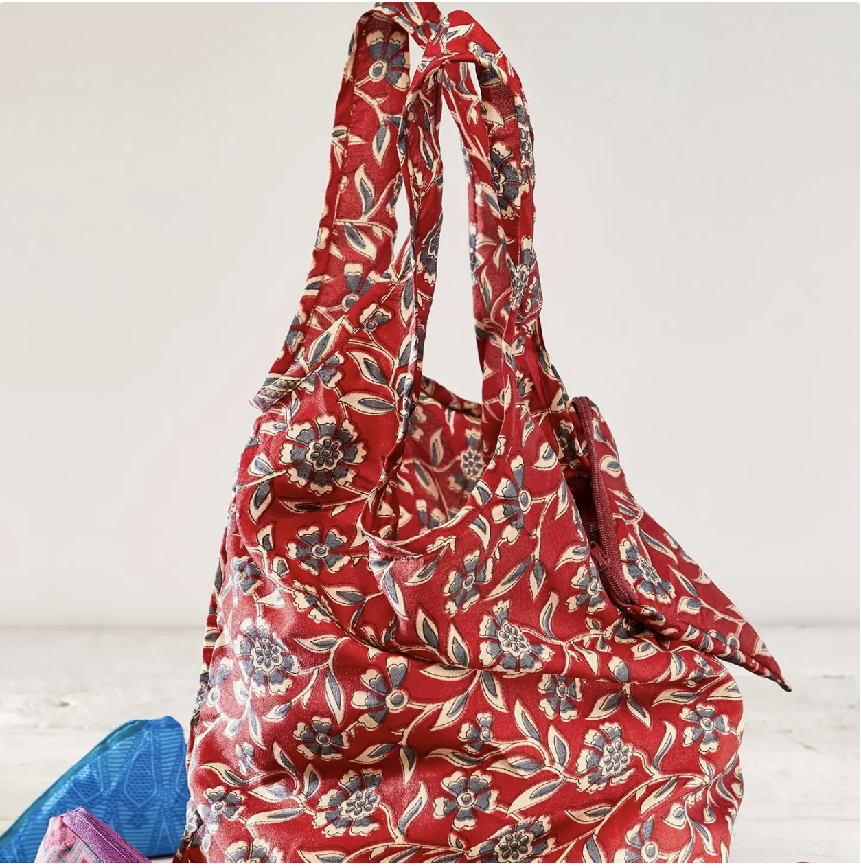 Recycled Sari Folding Shopping Bags