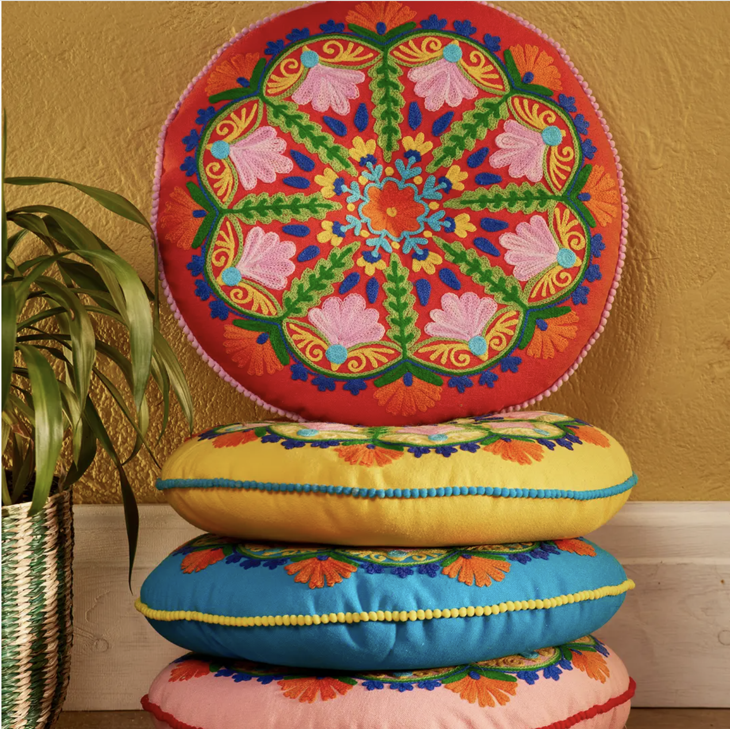 Mandala Embroidered Seat Cushion