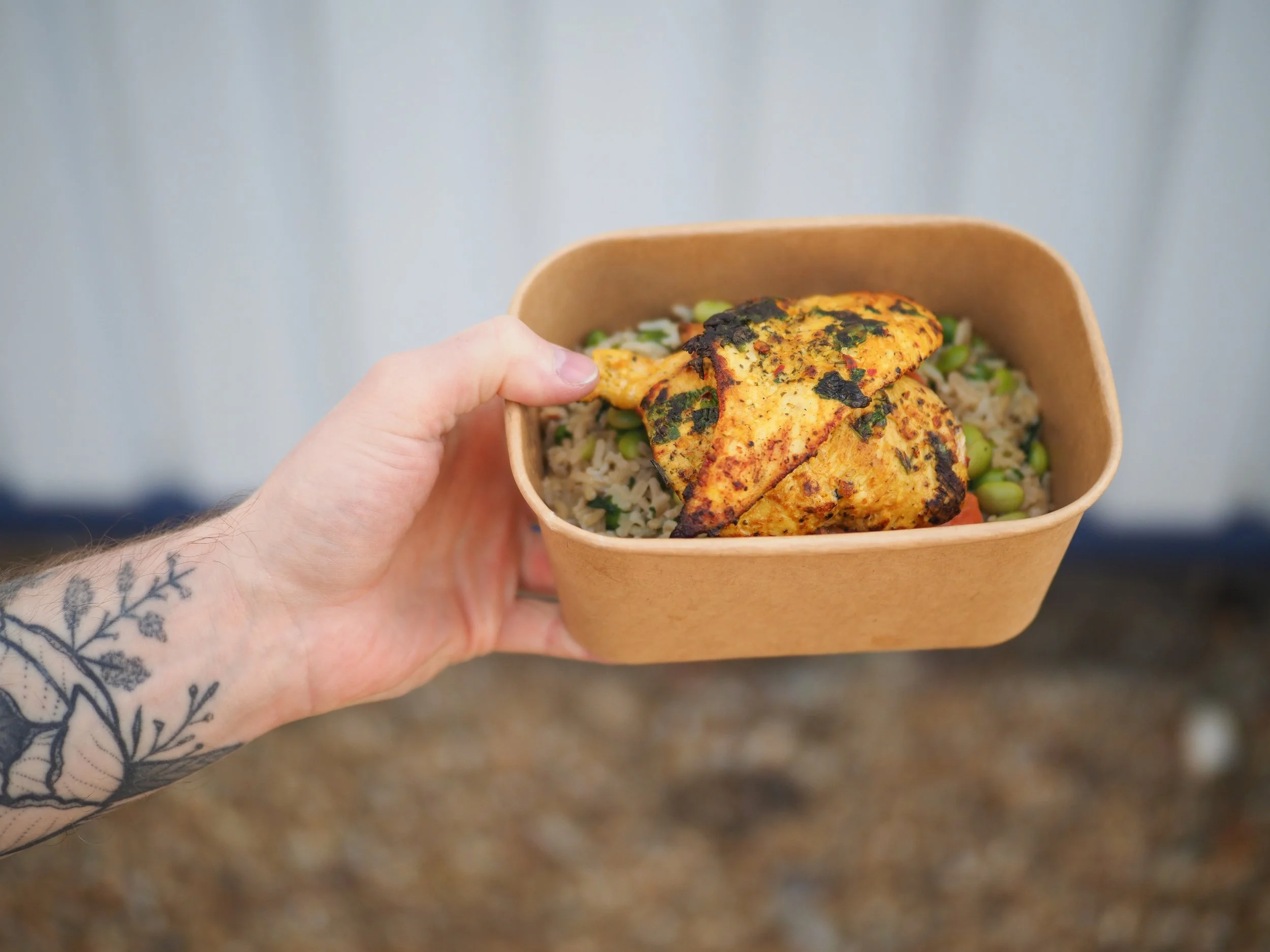 healthy protein boxes on set