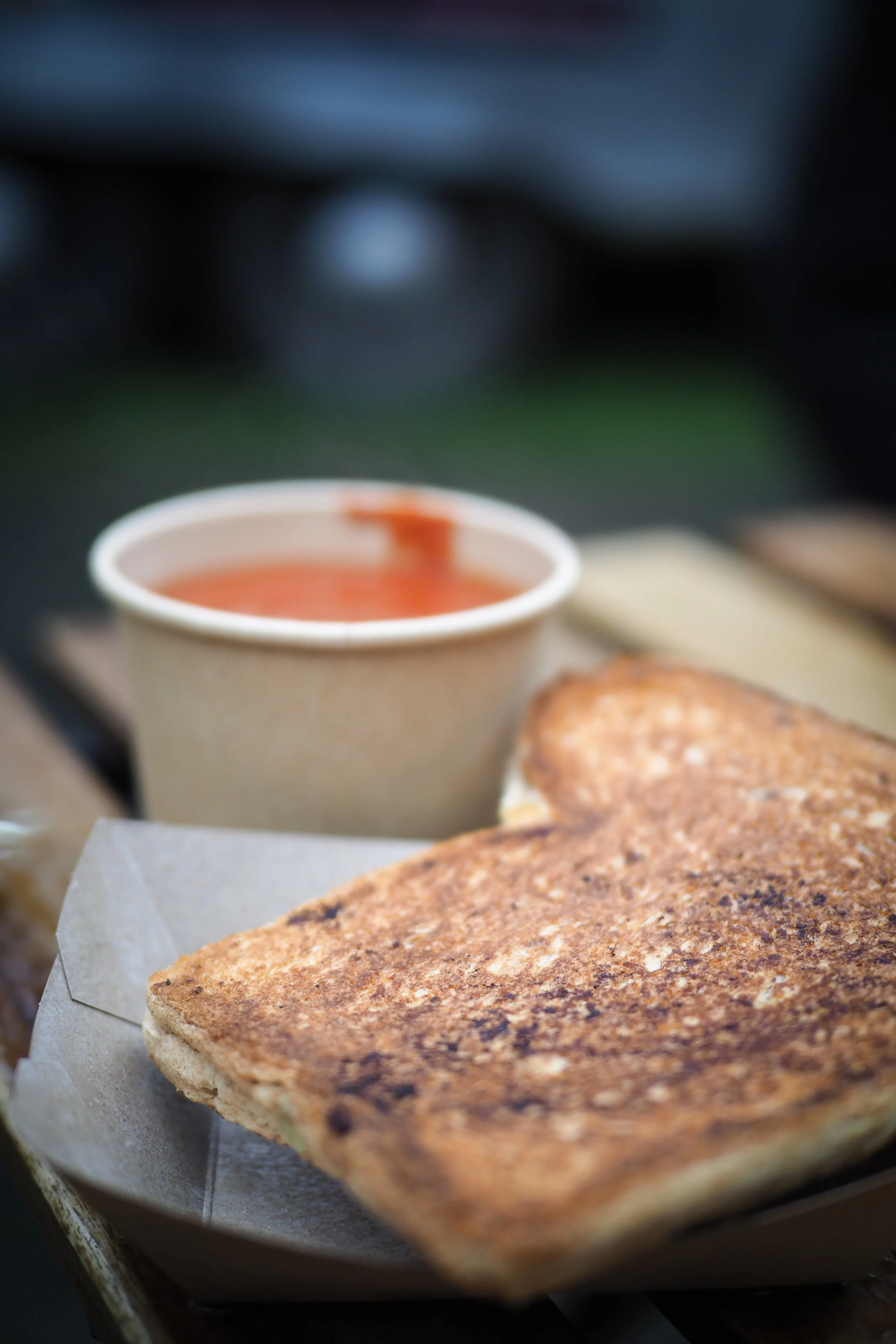 soup and sandwich for hungry crew