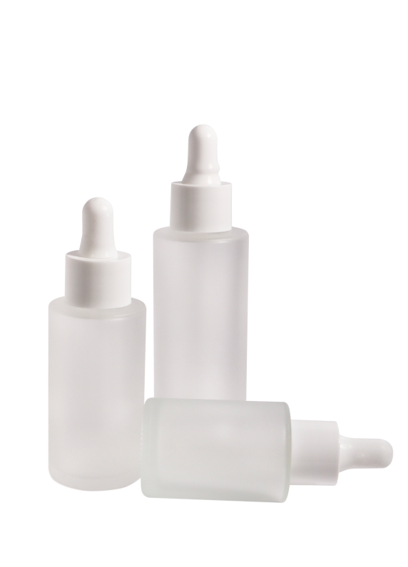 125007B - Frosted Glass Dropper Bottles + White Ring (50% PCR