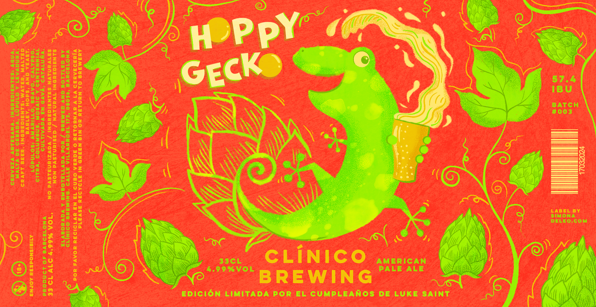 Hoppy Gecko / Beer Label
