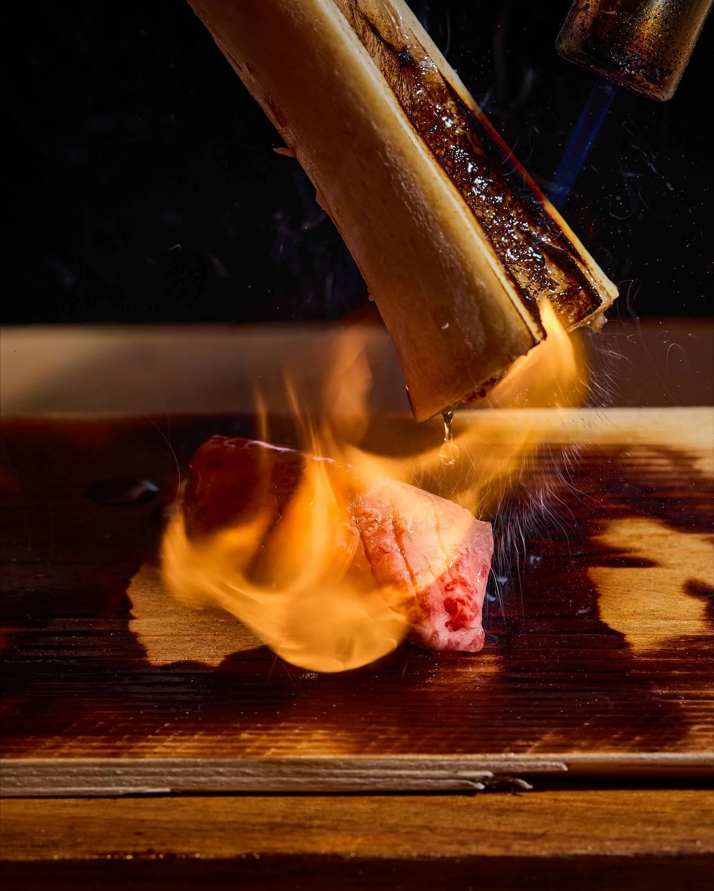 A4 Wagyu from Kagoshima, Japan 

We take each slice and smoke it gently to draw out its deep umami, keeping its rich, buttery texture intact. Chef Leo finishes it with agave worm salt, a touch inspired by his love for Mexican flavours to add just the