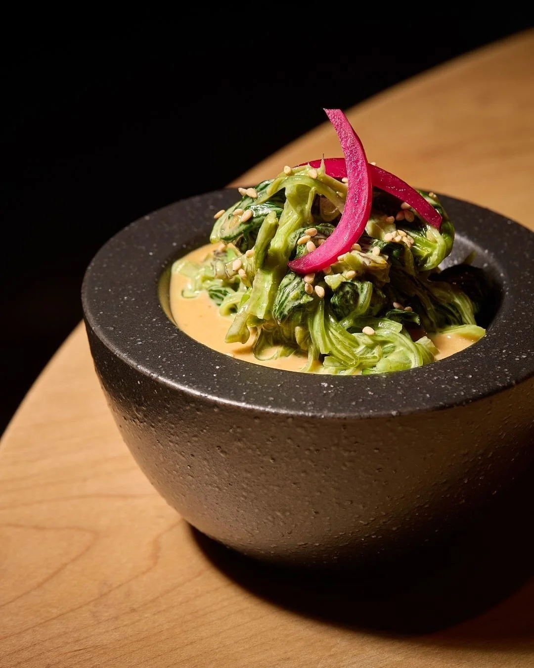 New on the Menu. Nopales

From Oaxaca, Mexico, we bring you nopales. Fresh, crisp cactus, long cherished in Mexican cooking as Chef Leo discovered on his travels.

Here, we mix with horenso spinach and seaweed, coated with sesame truffle, pickled red