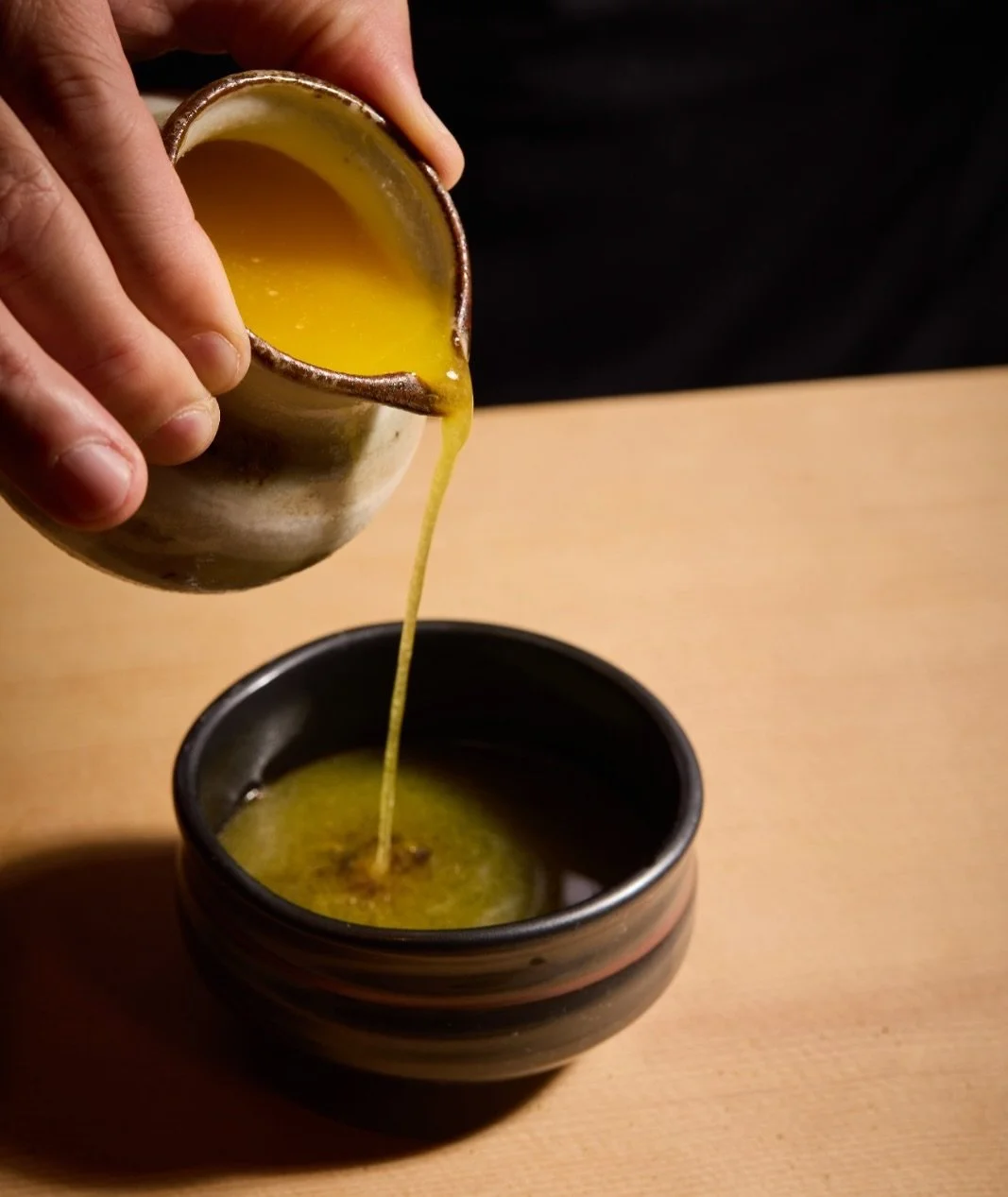 Taraba Kani with Ponzu Butter

At the counter, we have Sweet Alaskan King Crab from the icy waters of Finnmark, Norway. Finished with black Hawaiian lava salt and spring onion, we then dip into a buttery ponzu sauce - used to bring out the crab&rsquo