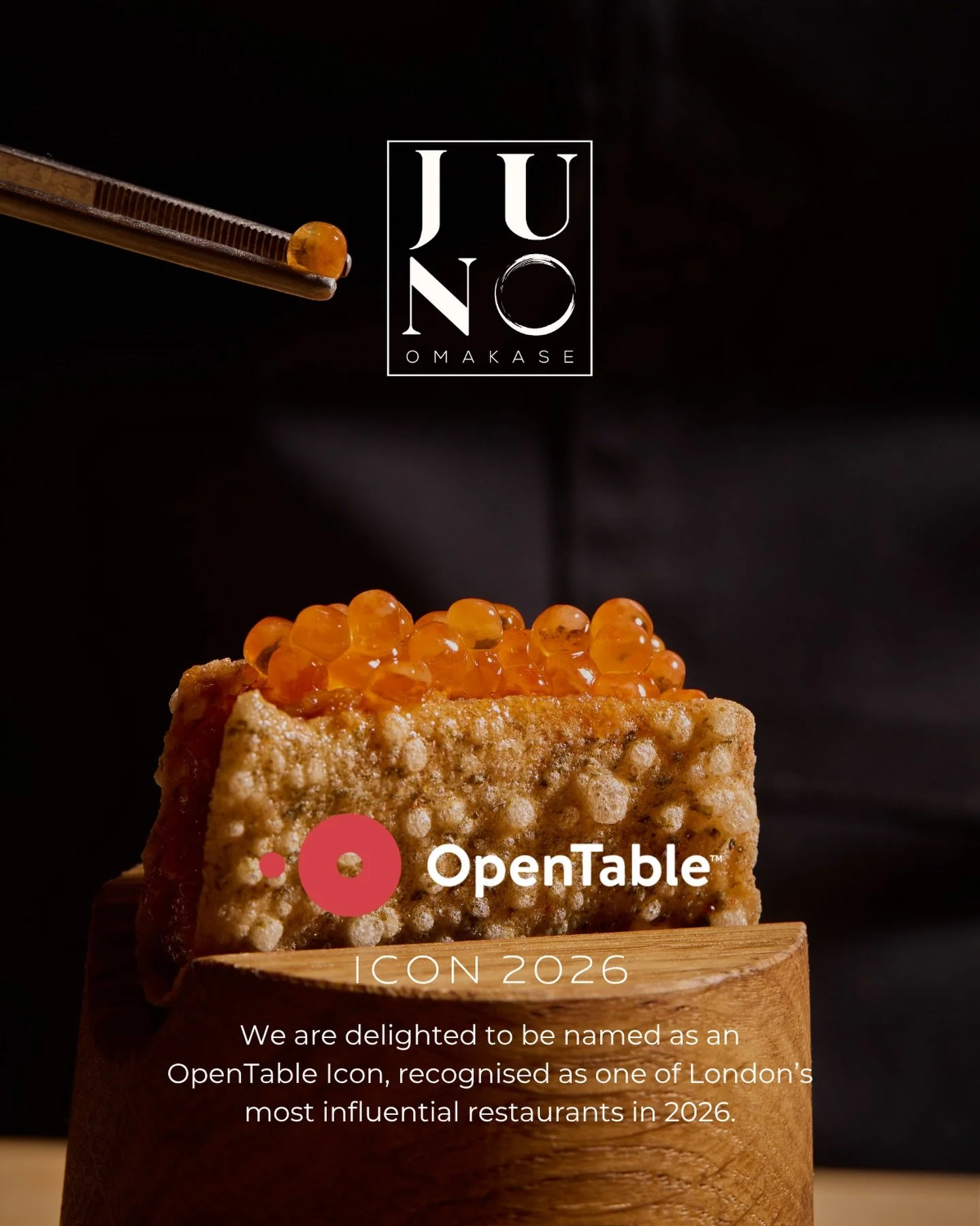 OpenTable Icon 2026

We are honoured to be named the @OpenTable Icon of 2026, recognised as one of London&rsquo;s most influential restaurants by a panel of hospitality critics and leaders within the industry. 

From the six seats at our counter to e