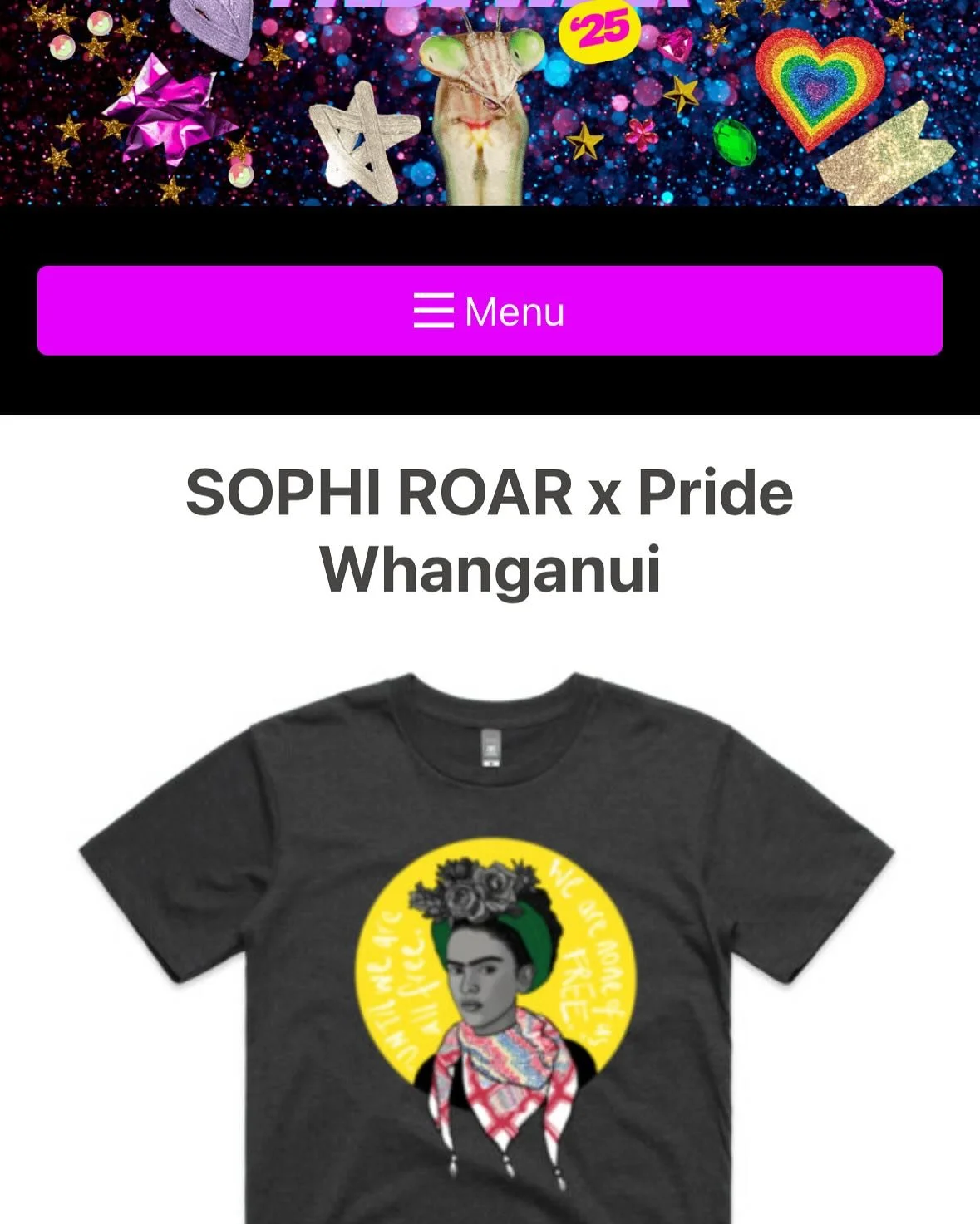 It&rsquo;s a collab!
Get your @sophi_roar X @pridewhanganui T-shirt, with all proceeds going to the incredible Pride Whanganui.
Pride Whanganui provides such a wonderful and much-needed service to our community. ❤️🧡💛💚💙💜🤍🖤🤎
🔗 Link to purchase