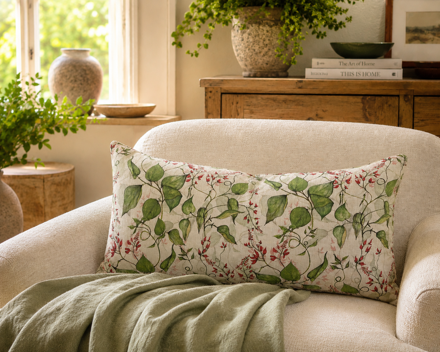 Bertioli 'Runner Bean' Oblong Cushion  (60cm x 30cm)