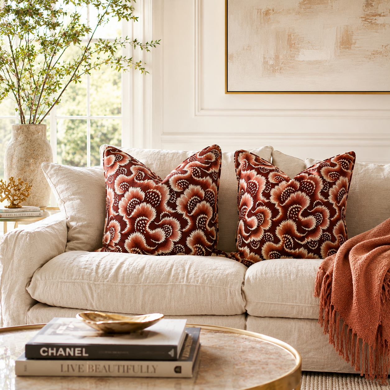 Henry Holland x Harlequin Ludaix - Rosewood Velvet Cushion 55cm x 55cm