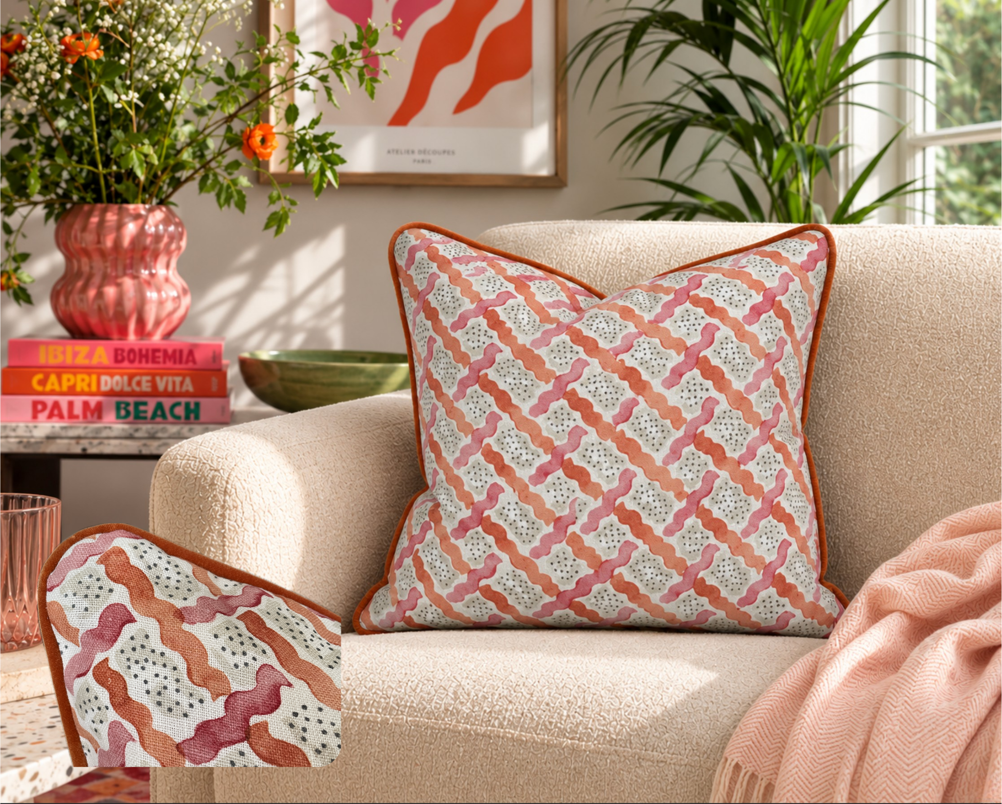 Linwood Maypole Feather Filled Cushion (50cm  x 50cm)