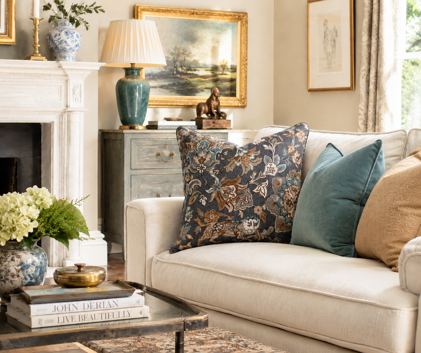 Mulberry Home Wild Things Feather Filled Cushion  'Woodsmoke'  60cm x 60cm