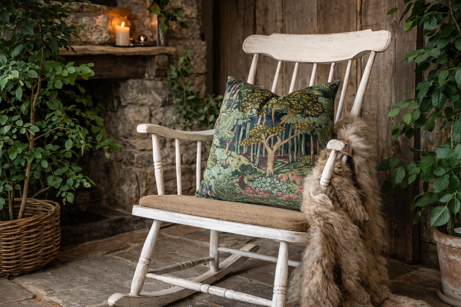 GP & J Baker Feather Filled Cushion Ruskin Velvet in 'Emerald' (60cm x 60cm)