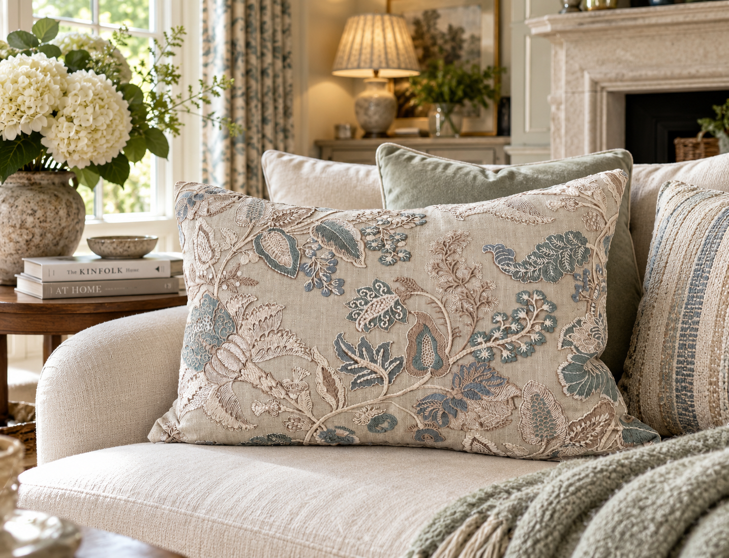 Colefax & Fowler “Cassia” Oblong Cushion (60cm x 40cm)