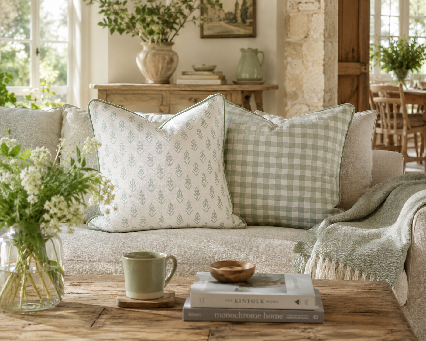 Wemyss Sprigg & Coorie Reversible Feather Filled Cushion (50cm x 50cm)