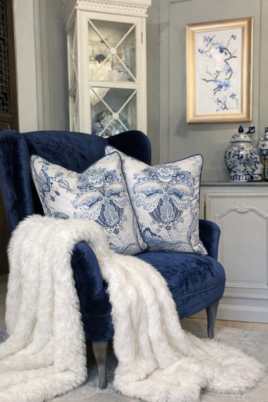 Blendworth Tranquility Piped & Zipped Feather Filled Cushion (50cm x 50cm)