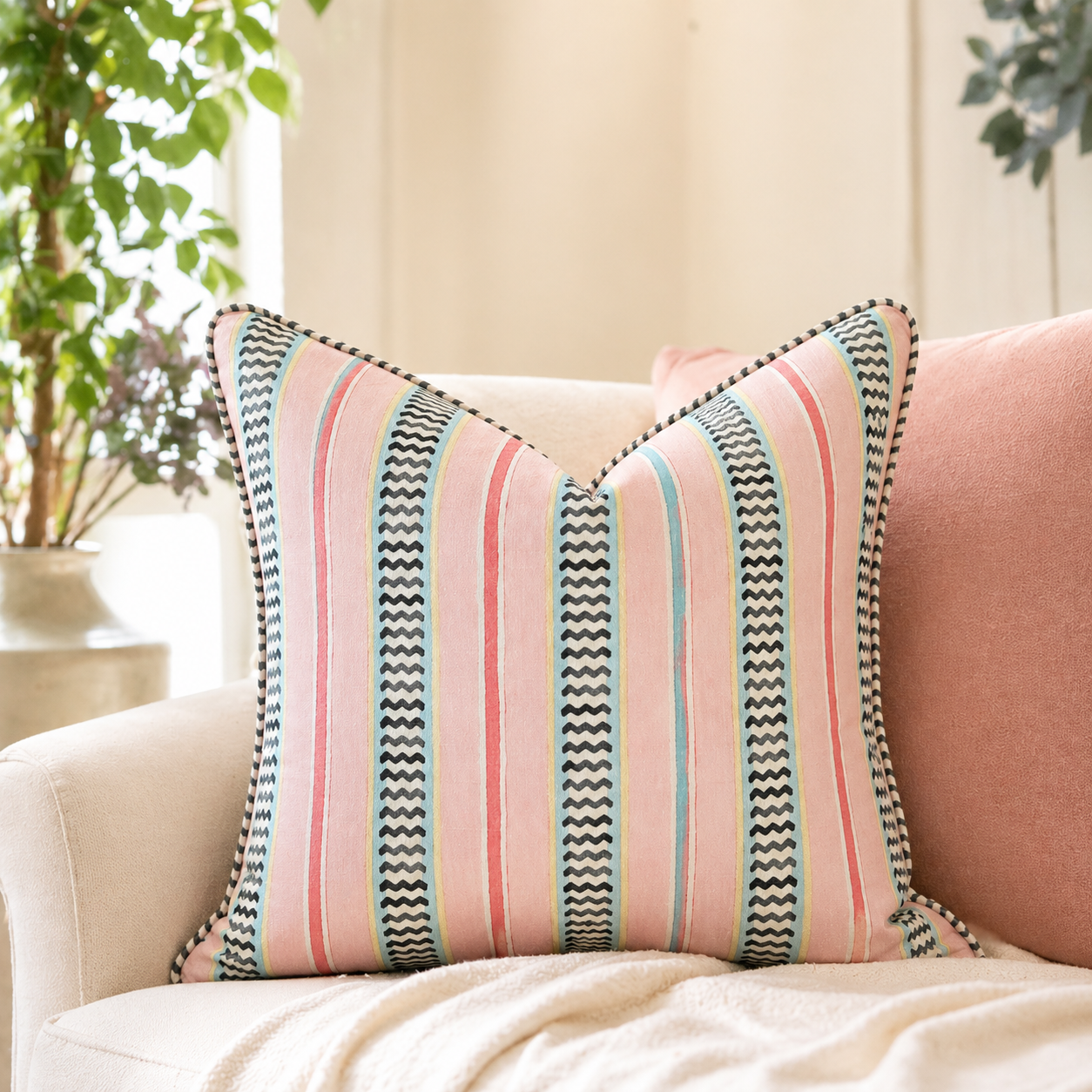 Linwood ‘High Wire’ – Marshmallow Feather Filled Cushion (50cm x 50cm)