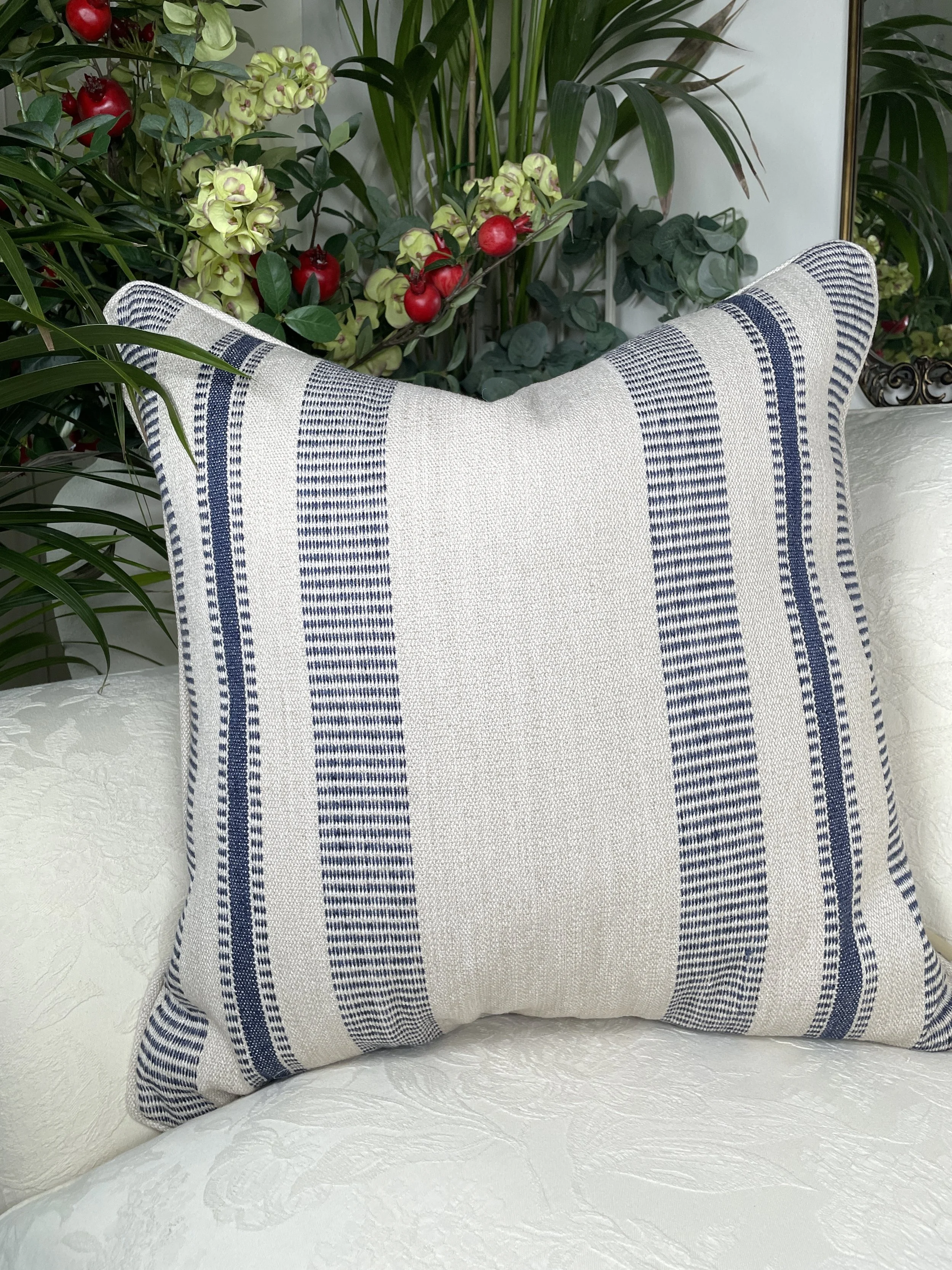 Threads by GP&J Baker 'Stanton' Indigo Feather Filled Cushion (60cm x 60cm)