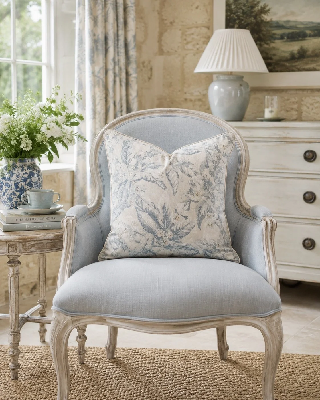 Linwood  Loseley 'Boating Lake' cushion (50cm x 50cm)