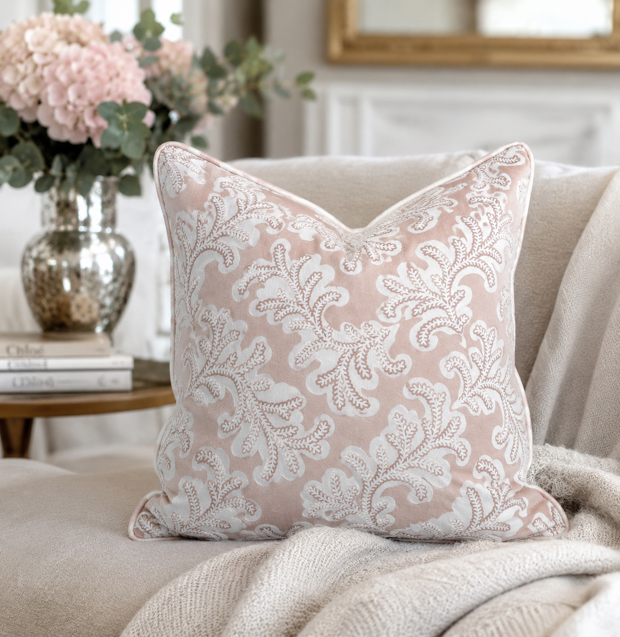 The Pure Edit ‘Rose’ Cushion - Soft Blush Pink - 50cm x 50cm
