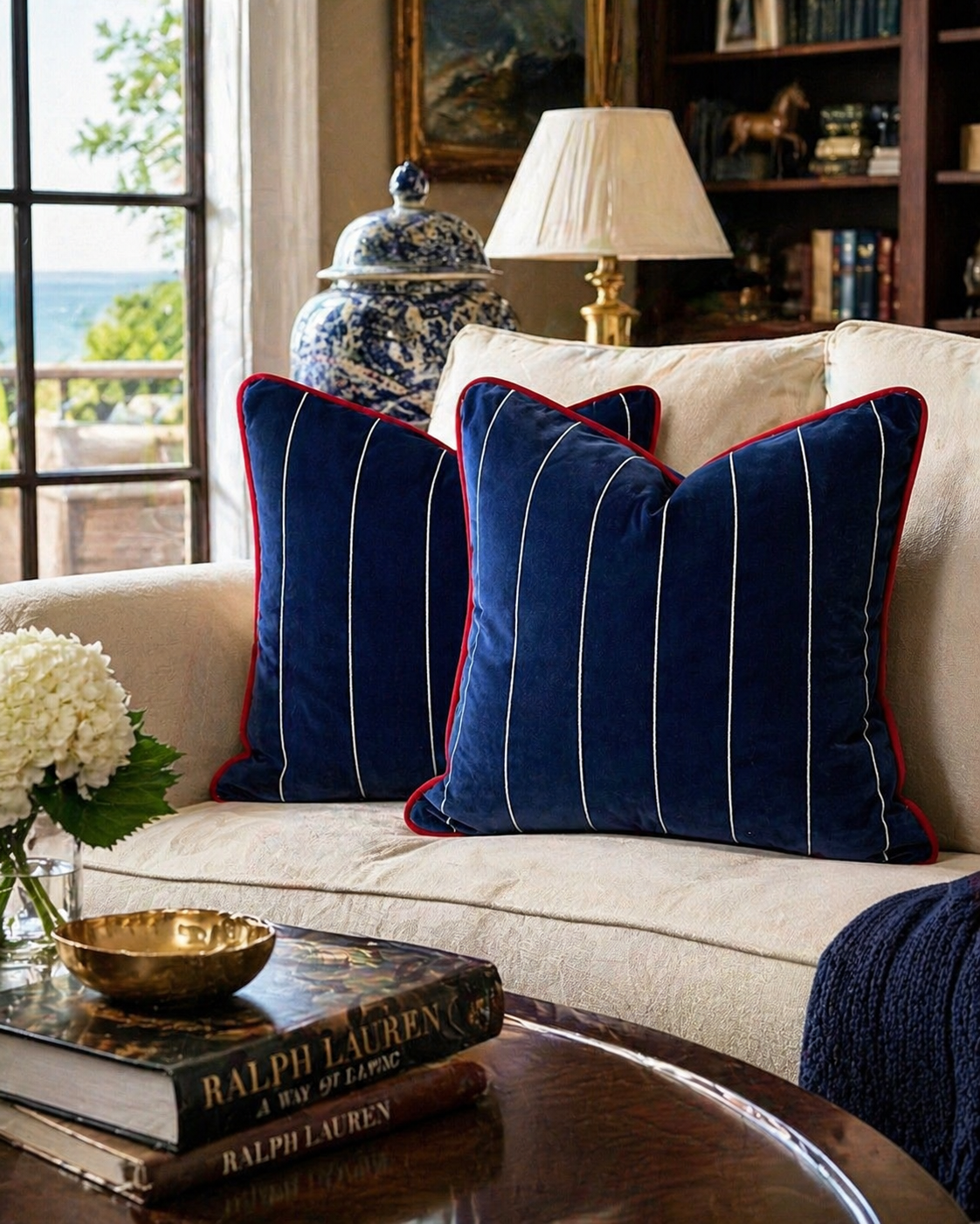 Ralph Lauren Egerton Stripe Cushions – Limited Edition Luxury (50cm x 50cm)